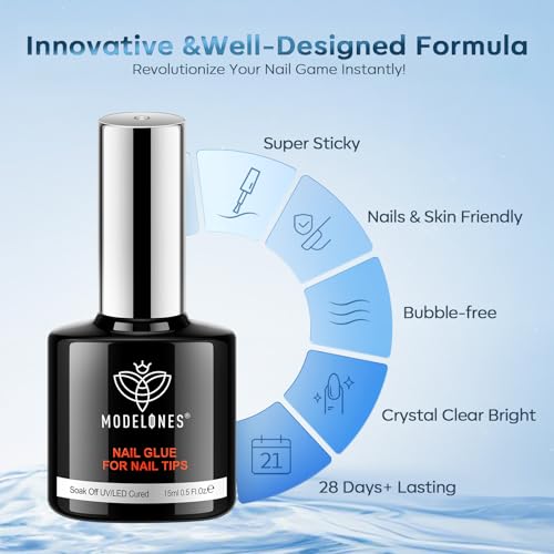 modelones 10 in One X Nail Gel Glue Gel Base Coat Brush On Nail Polish - color: D-Clear-1