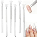 6 Pack Nail Art Liner Brushes Set Nail Art Fan Brush for Gel Nail Polish Striping Professional Nail Art Brushes with Durable Metal Handles for Salon & DIY Manicure