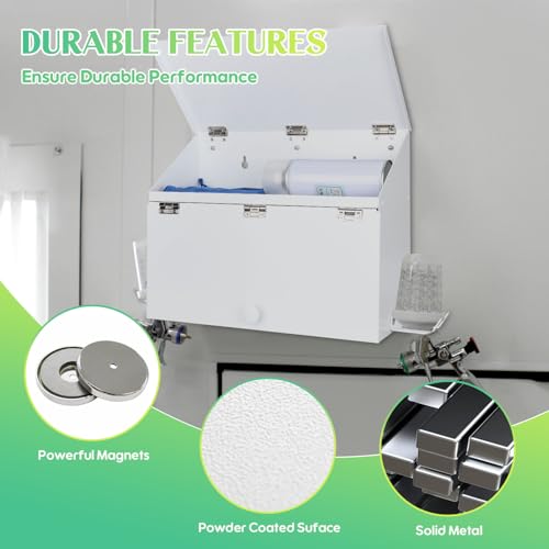 Magnetic Booth Box, Double Compartment w/ 2 Spray Gun Hangers - color: White