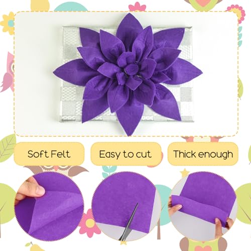 10Pcs Felt Sheets Fabric, 7" x 11" Soft Felt Squares for Craft, 1mm(Purple) - color: Purple