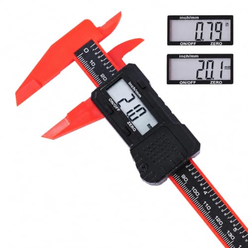 6" Electronic Digital Caliper with LCD Screen - color: Red