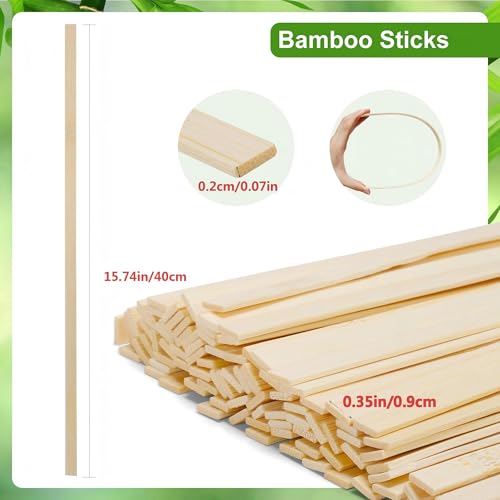 Pllieay 30Pcs Bamboo Craft Sticks for DIY Handmade Projects