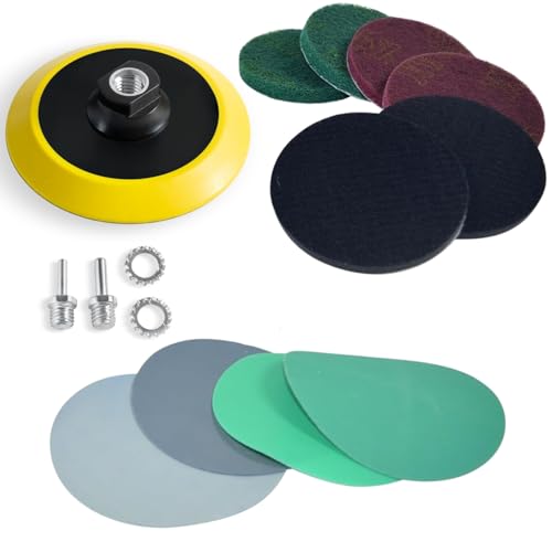 5in Wet Dry Sanding Disc Kit for Drill and Angle Grinder, 80 to 5000 Grit