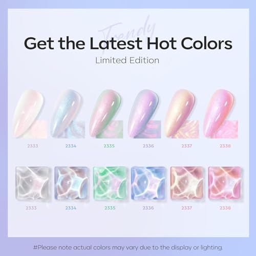 modelones Pearl Gel Nail Polish Set, 6 Colors Aurora Iridescent Shimmer - color: A A A1-Mermaid's Shell