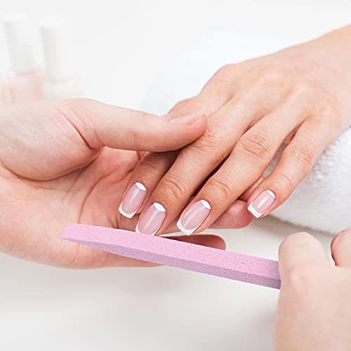 Mudder 20 Pcs Stone Nail File Pumice Stick for Nail Buffing Tool,Pink - color: Pink