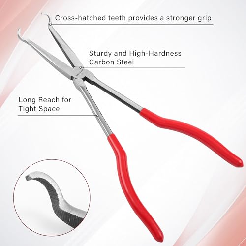 TOOLEAGUE 3Pcs Extra Long Hose Gripper Pliers Set, 11" Long Reach Pliers - size: 3pcs,11"