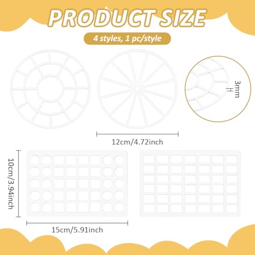 BENECREAT 4Pcs Color Wheel Template, 2 Styles Acrylic Drawing Stencils, Swatching Template Stencil for Color Correction Fabric Scrapbook Walls Crafts Home Decoration Arts Paper - style: Rectangle & Round