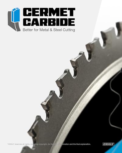 CRALY 14 Inch 66 Teeth Steel and Ferrous Metal Cutting Circular Saw Blade, 1 Inch Arbor, Thin Kerf, Professional Cermet Carbide Tipped Blade for Angle Iron, Threaded Rod, EMT Conduit(C1466MC) - size: 14" 66T