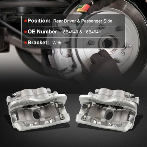 cciyu Rear Left & Right Disc Brake Calipers Assembly 18B4940 18B4941 - size: Rear[18B4940+18B4941]