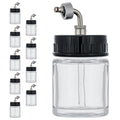 Master Airbrush Pack of 10, TB-007 Empty 3/4 oz. (22cc) Glass Jar Bottles - size: 0.75oz - Glass - Side-Feed
