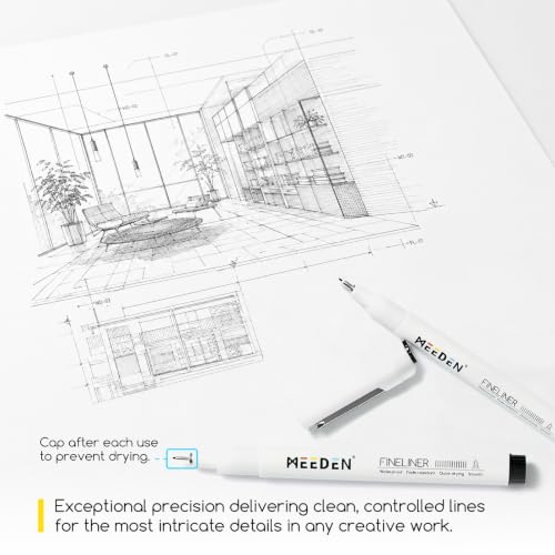 MEEDEN Micro Fineliner Drawing Pens: 1mm Chisel Nib, 6 Pack, Black Ink - style: 1mm Chisel Nib