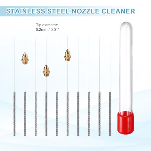 MECCANIXITY 20Pcs 3D Printer Nozzle Cleaning Kit Precision 0.2mm Stainless Steel Cleaner Needles for 3D Printer Clog Removal, Maintenance - size: 0.2mm