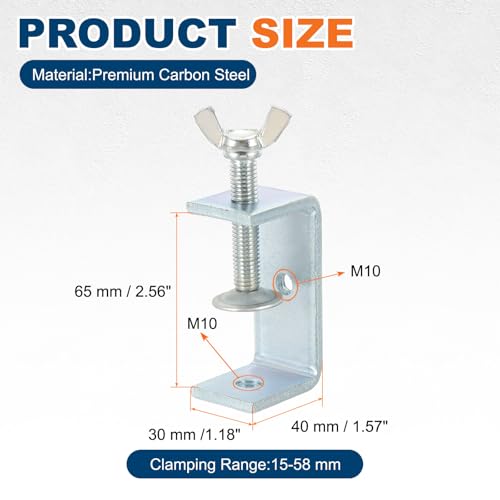 HARFINGTON Carbon Steel C Clamps 65mm Mini Tiger Clamp Adjustable - size: 65mm