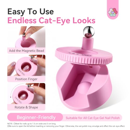SAVILAND Automatic Cat Eye Magnet for Cat Eye Gel Nail Polish Pink - color: 1-Cat Eye