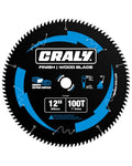 CRALY 12 Inch 100 Teeth Ultra Fine Finish Wood Cutting Circular Saw Blade, 1 Inch Arbor, Carbide Tipped, Thin Kerf, Black Ice™, for Wood Cutting Table Saw, Miter Saw(C12100FF) - size: 12", 1'' arbor, 100T