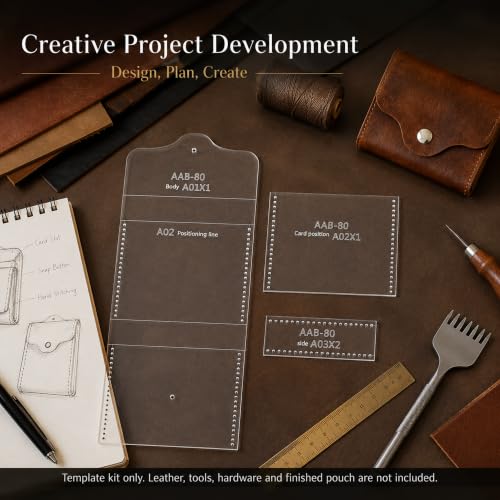 RIVEENY Acrylic Leather Templates for Coin Purses Card Holders DIY Reusable - color: AAB-80