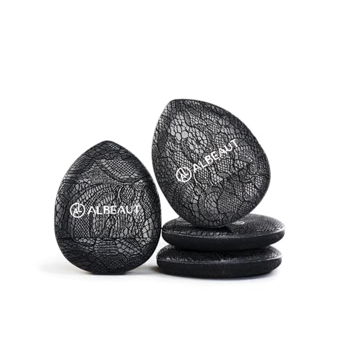ALBEAUT Mini Cushion Puff, 4PCS Finger-Fit Teardrop Makeup Applicator