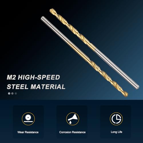 PATIKIL 1.3mm Drill Bit M2 High-Speed Steel 135° TiN Coated 6Pcs - size: 1.3mm