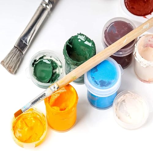 Outus 100 Pcs Small Paint Cup with Lid Mini Plastic Empty Paint Pots, 20 ml - size: 20 ml