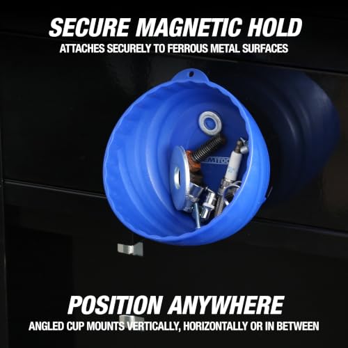 OEMTOOLS 25334 Magnetic Nut Cup Holds Up to 5 lbs. of Nuts, Bolts, & Screws - color: Blue