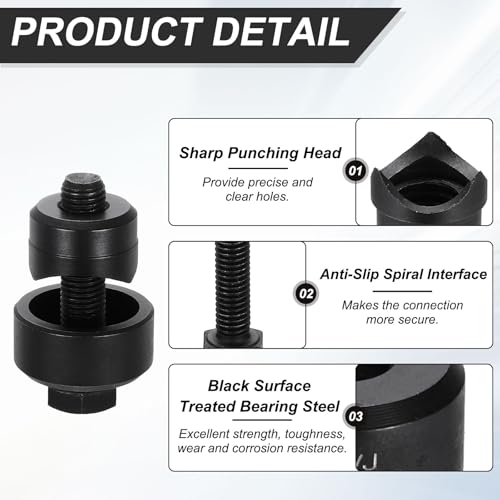 HARFINGTON Sheet Metal Hole Punch 5/8" Bearing Steel Circle Hole Puncher - size: 5/8"
