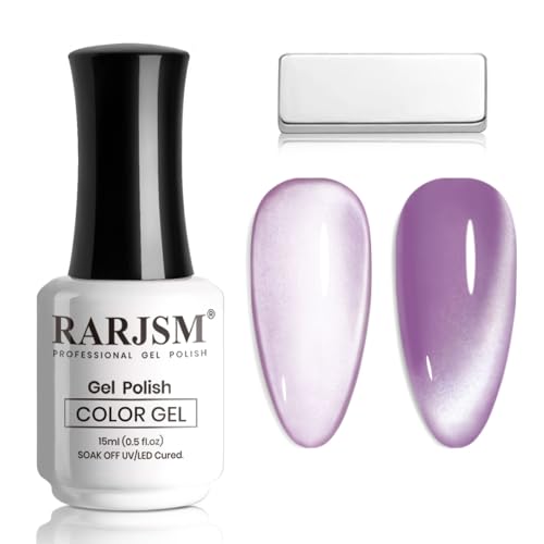RARJSM Moonlight Mirror Cat Eye Gel Nail Polish Grape Purple Silver White - color: Ceramic Grape Purple