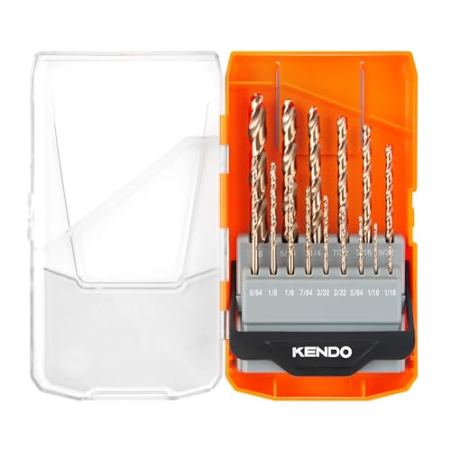 KENDO 15 PCS Cobalt Drill Bit Set (1/16"-3/8"),M35 High Speed Steel - style: 15 pcs Cobalt