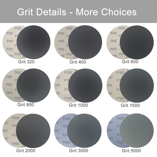 6 Inch 50 Pcs Wet Dry Hook and Loop Sanding Discs, No Hole, 5000 Grit - style: Grit 5000