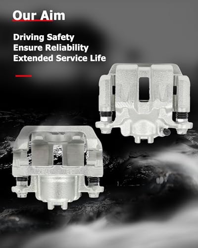 cciyu Rear Left & Right Disc Brake Calipers with Bracket 19B2929 19B2928 - size: Rear[19B2929+19B2928]