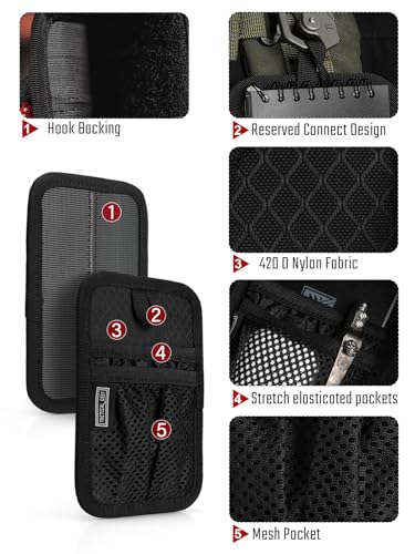 TACTICAL_GEEK EDC Organizer Board, Anti-Slip Elastic Woven Board, Utility Bag Insert Panel for Small Gear, Backpack Accessories (TCM4-Black) - color: TCM4-Black