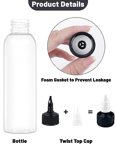 EOSAU 20 Pcs 8oz Clear Plastic Squeeze Bottles for Liquids, Twist Top Cap - color: Clear, size: 8oz 20Pack