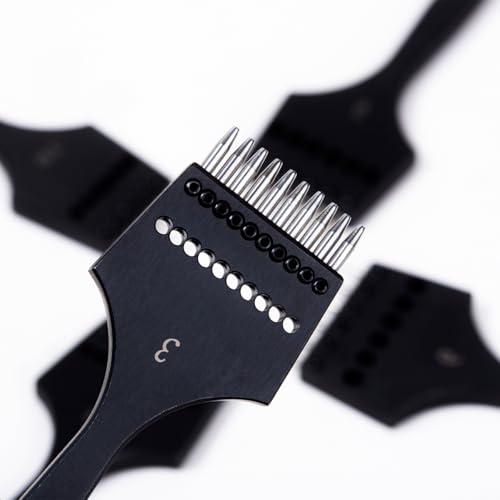 WUTA Removable Circle Leather Hole Punch Lacing Stitching Professional Working Hand Tool Kit Round Hole Puncher Craft Chisel Cutting Punches Kits 2nd Generation 5mm-(2+6) - size: 2G 5mm-(2+6)