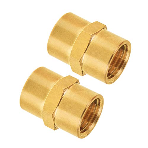 SUNGATOR 1/4" NPT Female Brass Pipe Fitting, Hex Coupling Adapter, 2-Pack - style: 2PCS 1/4" NPT Female