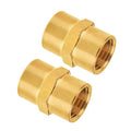 SUNGATOR 1/4" NPT Female Brass Pipe Fitting, Hex Coupling Adapter, 2-Pack - style: 2PCS 1/4" NPT Female