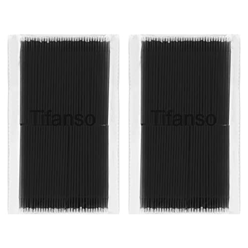 tifanso 400PCS Disposable Micro Cotton Swabs for Eyelash Extensions, Black - color: Black