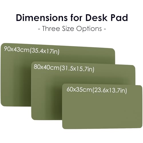 Non-Slip Leather Desk Pad Protector Mouse Mat, Avocado Green 31.5x15.7 in - color: Avocado Green, size: 31.5" x 15.7"