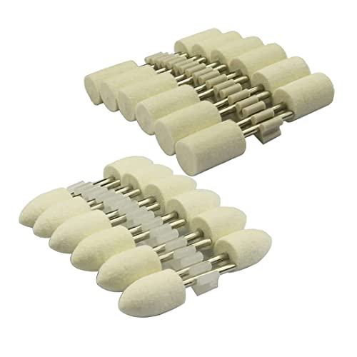 24 Pcs 1/8 Inch Shank Wool Felt Polishing Bit