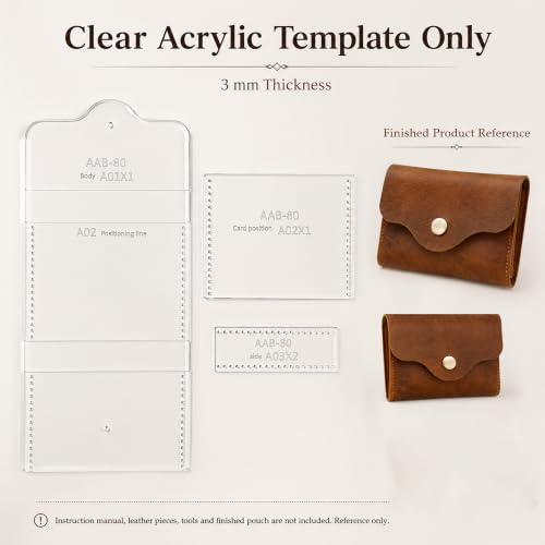RIVEENY Acrylic Leather Templates for Coin Purses Card Holders DIY Reusable - color: AAB-80