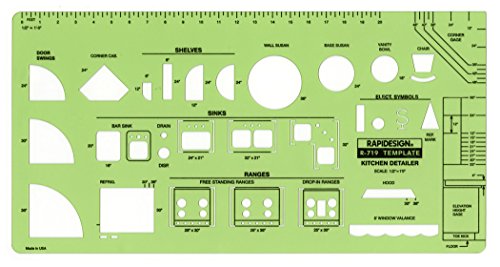 Kitchen Detailer Template with 1/2 Inch Scale, 1 Each (R719) - style: Kitchen Detailer with 1/2 Inch Scale