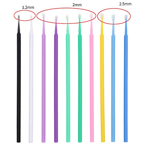 100 PCS Disposable Micro Brush Swab Applicators Eyelash Extension Mascara Wands (White) - color: White