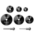 8 Pcs HSS Saw Blades Cutting Wheel Set, Blackening, with 2 Mandrels - style: Blackening HSS 6+2