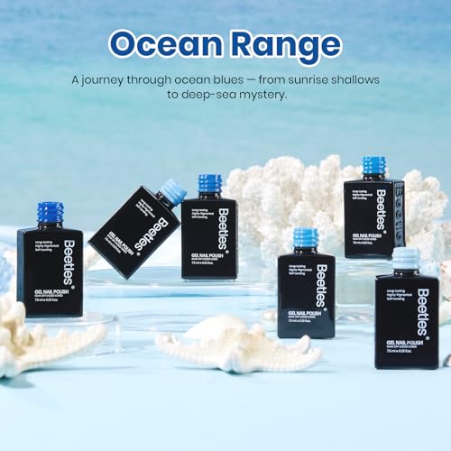 Beetles Blue Gel Polish Set, Ocean Range, 6 Colors Blue Gel Nail Polish Set - color: A - Blue | Ocean Range
