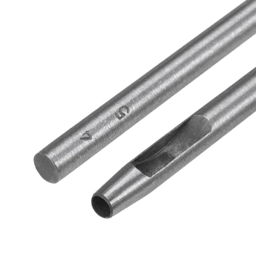 HARFINGTON Hollow Punch for Leather 4.5mm Round Hole Punch Tool for Belt Puncher Carbon Steel Single Punch for Watch Belts Cut Leather Craft Rubber Paper Fabric Plastic Soft Material - size: 4.5mm