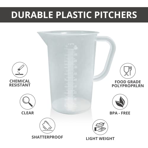 Plastic Graduated Measuring and Mixing Pitcher, 1000ml - size: 1 Liter