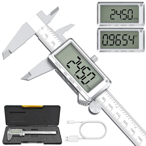 HDLNKAK 6”/150mm Rechargeable Digital Caliper with Large LCD Screen - color: White