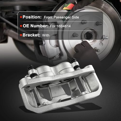 cciyu Front Right Disc Brake Caliper w/Bracket 18B4614 - size: Front Right[18B4614]