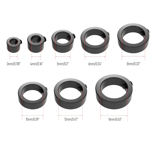 8PCS Drill Stop Bit Collar Set(3mm, 4mm, 5mm, 6mm, 8mm, 10mm, 12mm,16mm) Carbon Steel Drill Bit Hole Adjustable Depth Split Positioner Ring, Tighten by Stops Set-Screw - size: 3/4/5/6/8/10/12/16mm