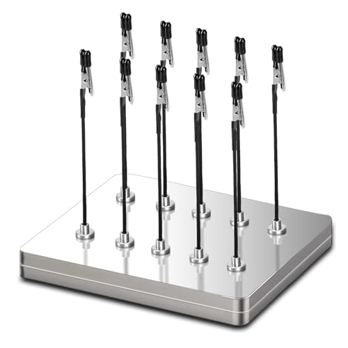 Metal Painting Stand Base Holder, 10 PCS Magnetic Bendable Alligator Clip - color: Silver, size: S