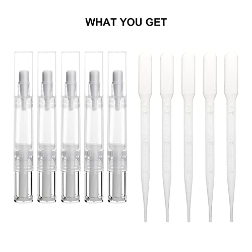 UPZIGS Empty Cuticle Oil Pen, 5ml-5 Pack - size: 5 Count (Pack of 1)