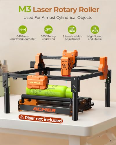 ACMER M3 Laser Rotary Roller, Rotary Module for Cylindrical Engraving - color: M3